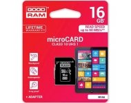 Goodram 16GB microSDHC class 10 UHS I + SD adapter