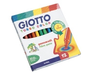 Flomāsteri “Giotto Turbo Color” (12 krāsas)