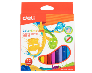 Смазка мелки DELI 12-цветная пластмасса